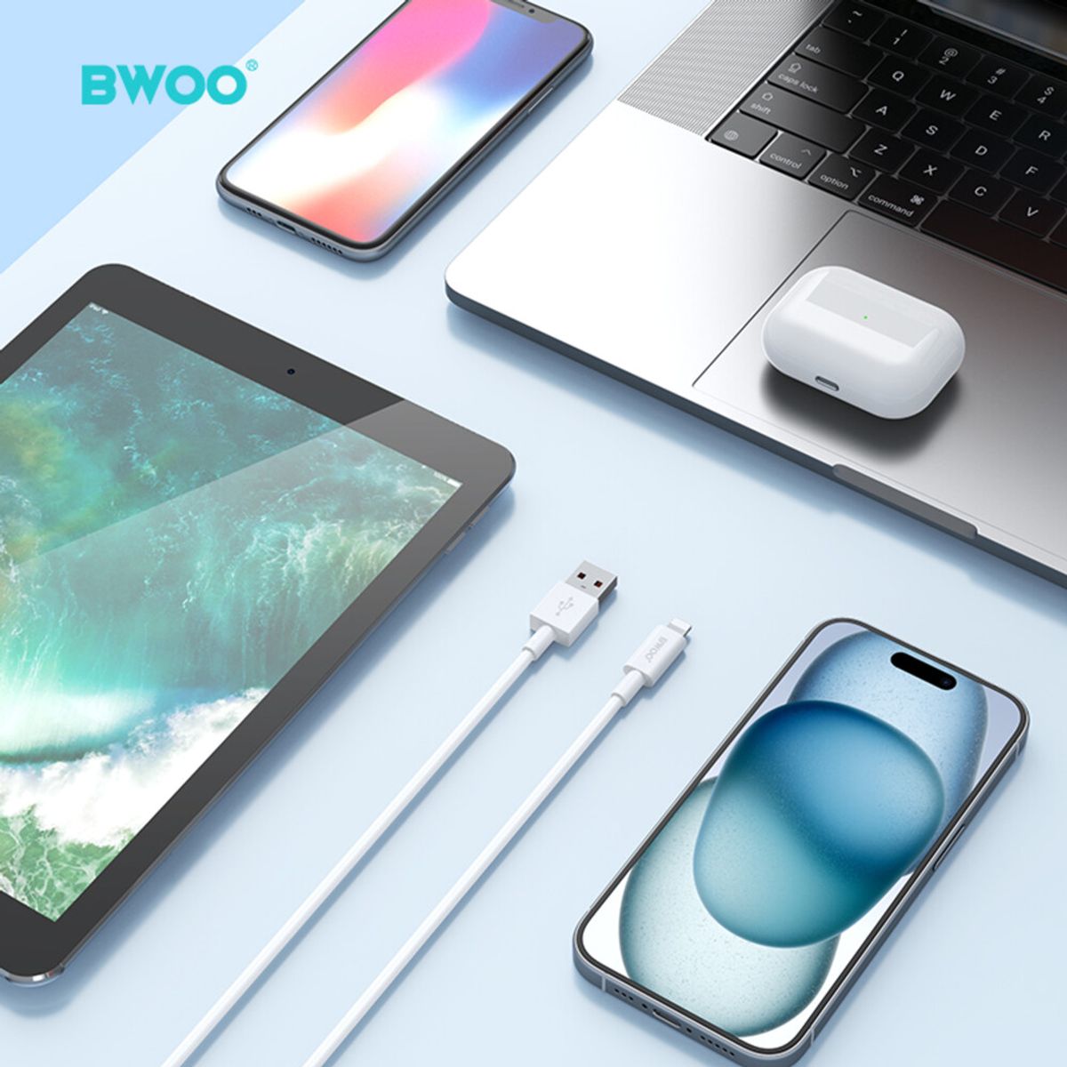 GENERICO - CABLE DE DATOS CARGA RAPIDA USB A LIHTNING 480MB X285L BWOO