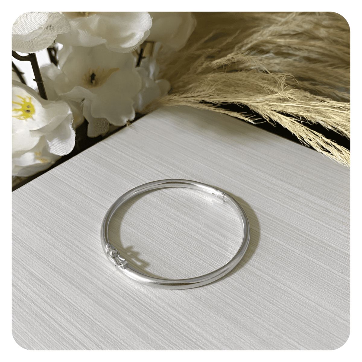 GENERICO - Pulsera Puñera Lisa Tubular Regalo Mamá Novia Plata 950