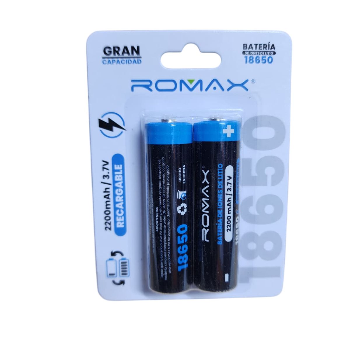 ROMAX - 2 baterias de litio modelo de 2200mAh 3.7v