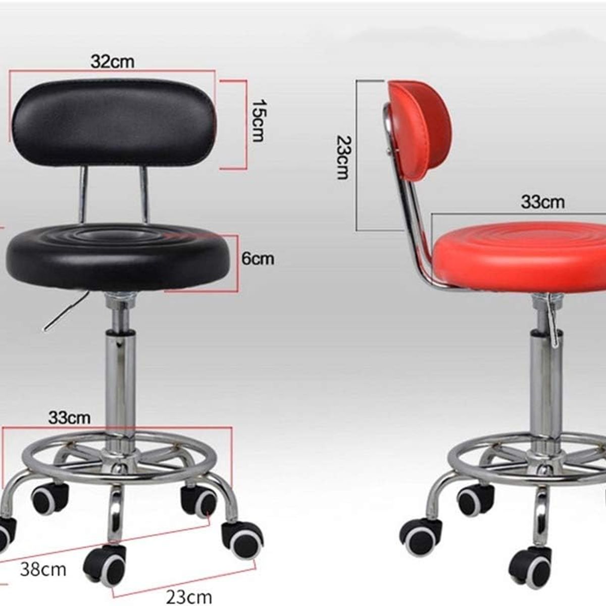 GENERICO - SET 2 SILLAS BANCO BAR BUTACO GIRATORIO TABURETE PU NEGRO ACERO INOX