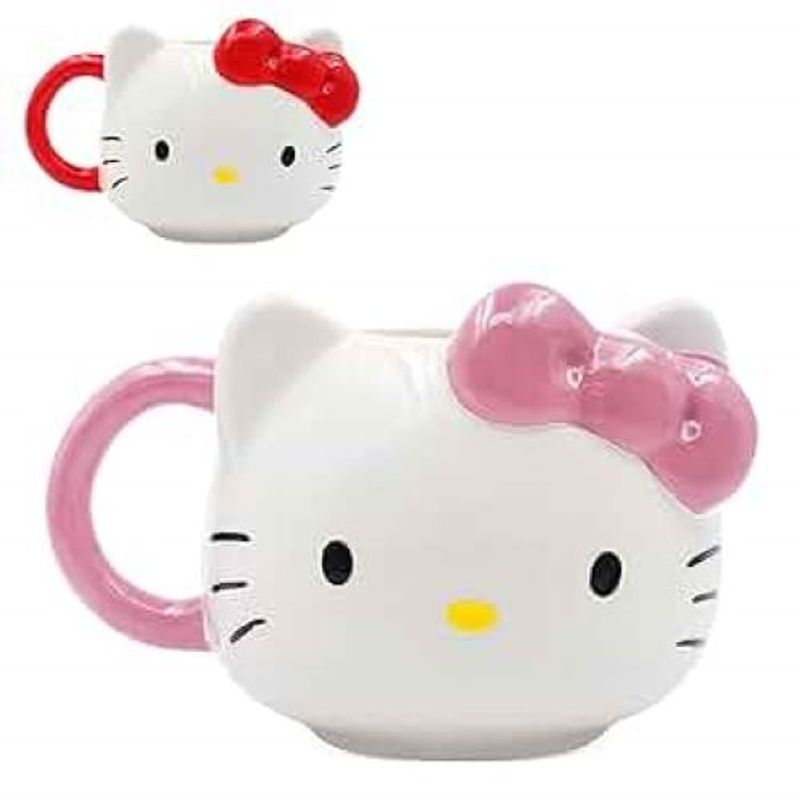 SCOOL - TAZA HELLO KITTY DE CERAMICA 420ML 2 PIEZAS ROSADO MAS PLATO