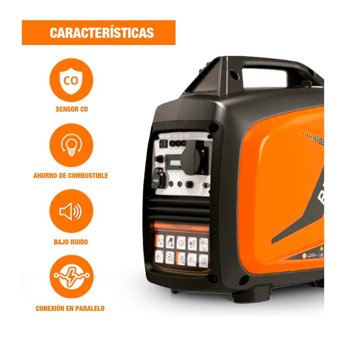 REDBO - Generador Inverter Silencioso 2200w Redbo Color Naranja