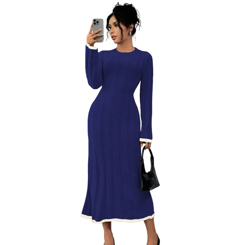 GENERICO - Vestido Mujer 463G-37 Hilo Tacto Amarrable En La Espalda Color Azul