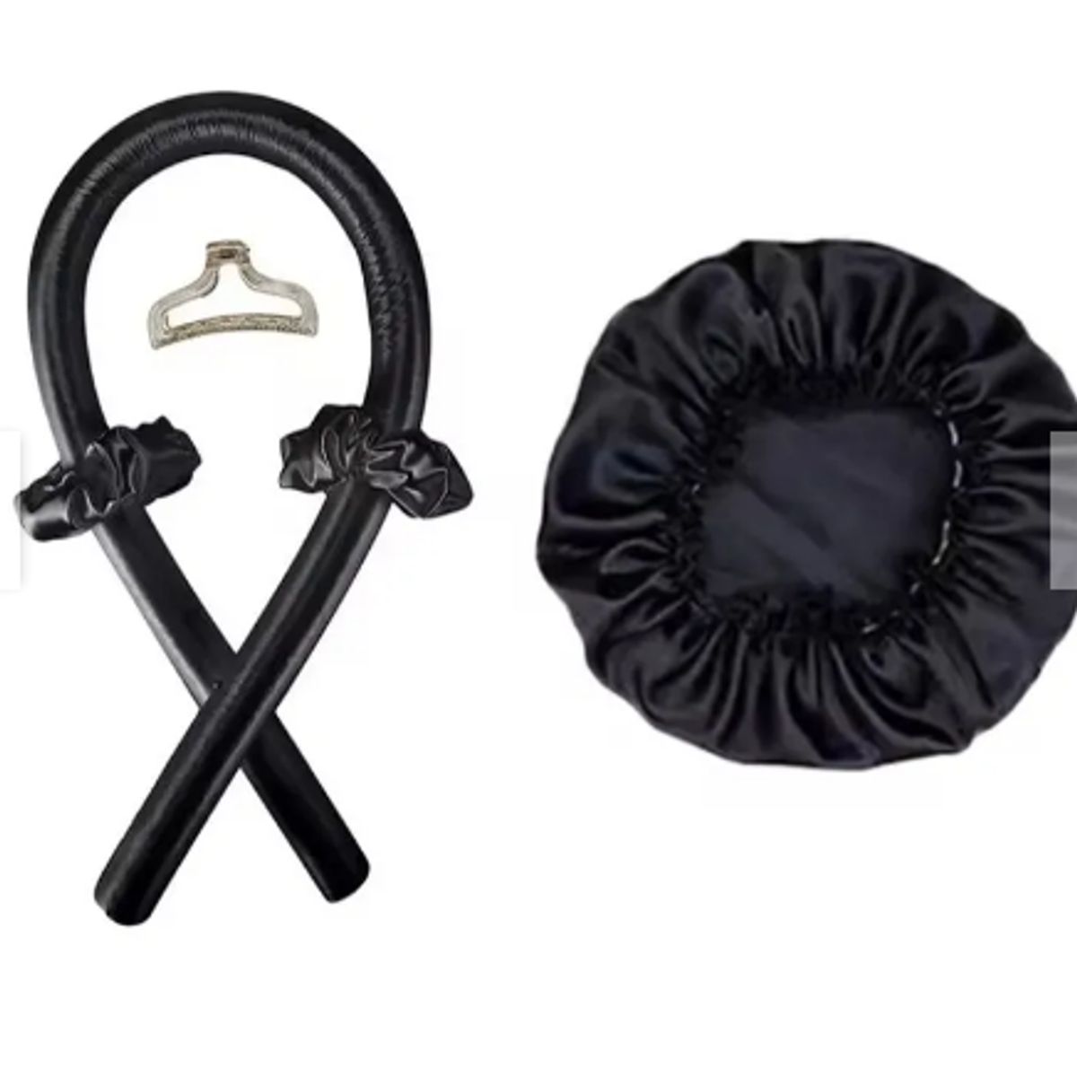 GENERICO - SET DE GORRO SATIN + ONDULADOR NEGRO