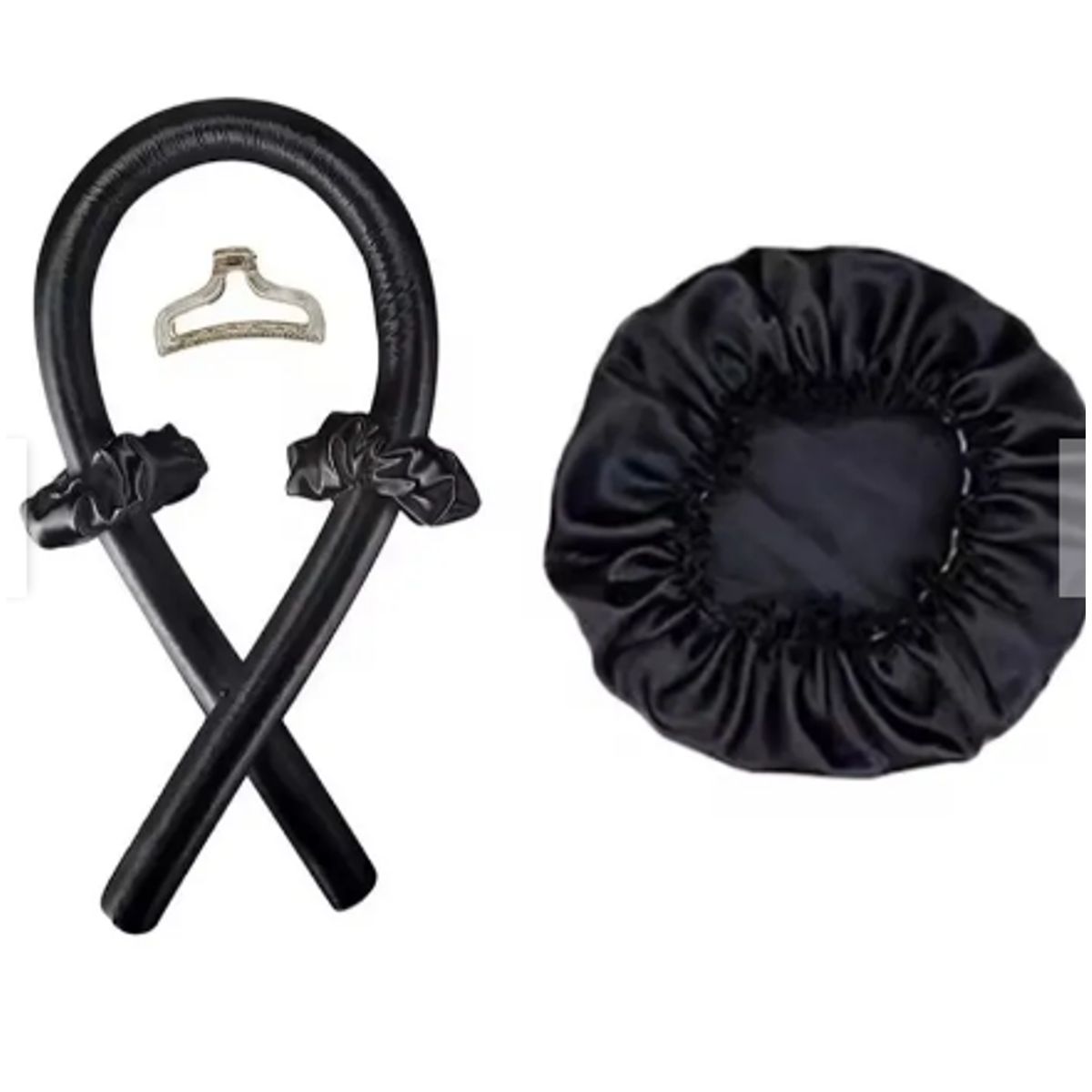GENERICO - SET DE GORRO SATIN + ONDULADOR NEGRO
