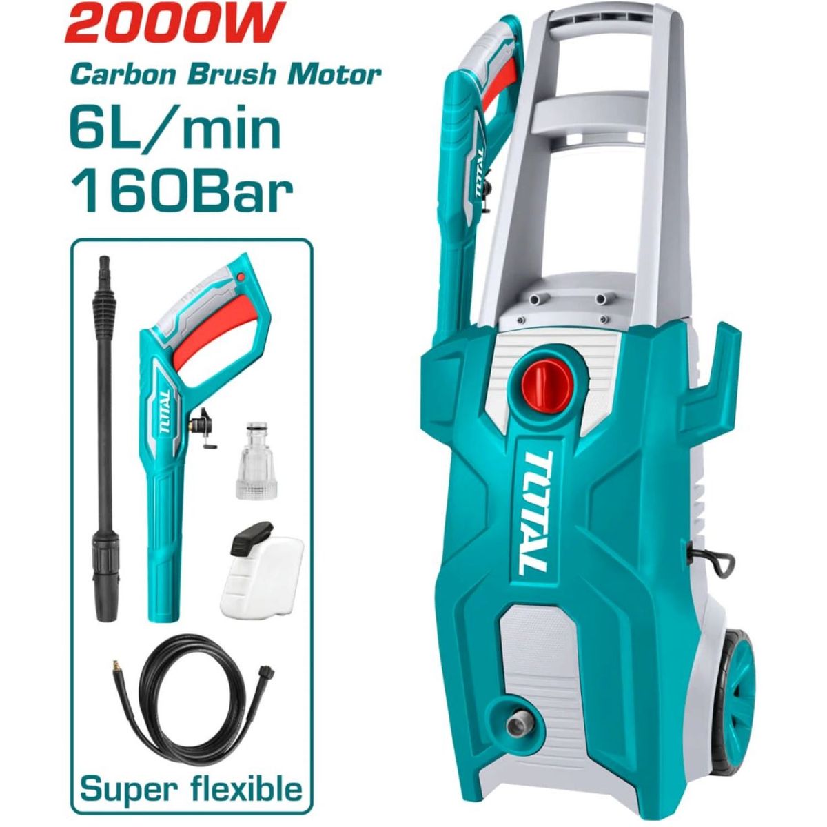 TOTAL TOOLS - Hidrolavadora De Alta Presión 2000w 2320psi - Tgt11376