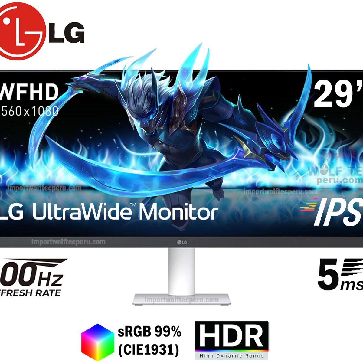 LG - MONITOR LG 29U531A-W, 29" IPS Ultrawide, WFHD 2560 x 1080, 100Hz, 5ms