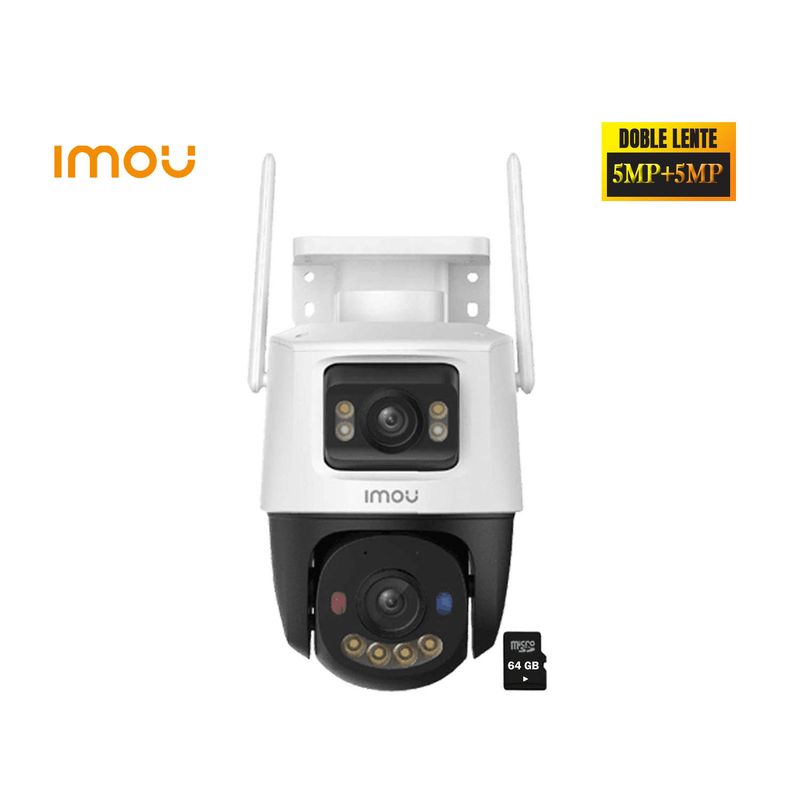 IMOU - Cámara Wifi CRUISER DUAL 2 5MP + 5MP Full color Disuasión activa 64GB