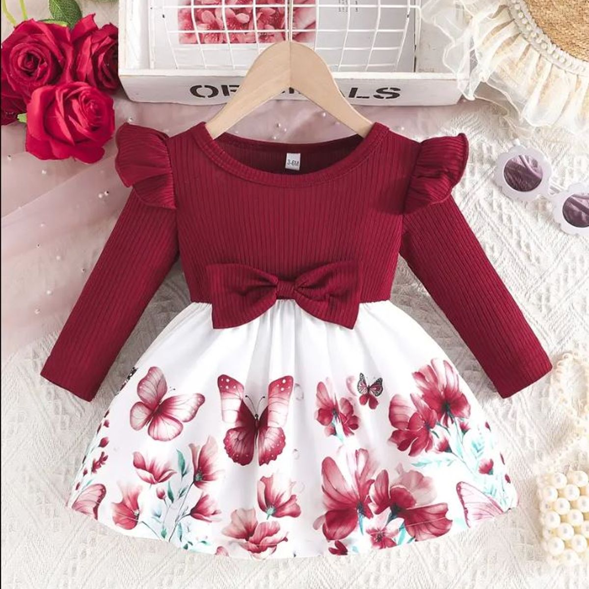 GENERICO - Vestido con estampado de mariposas para niña