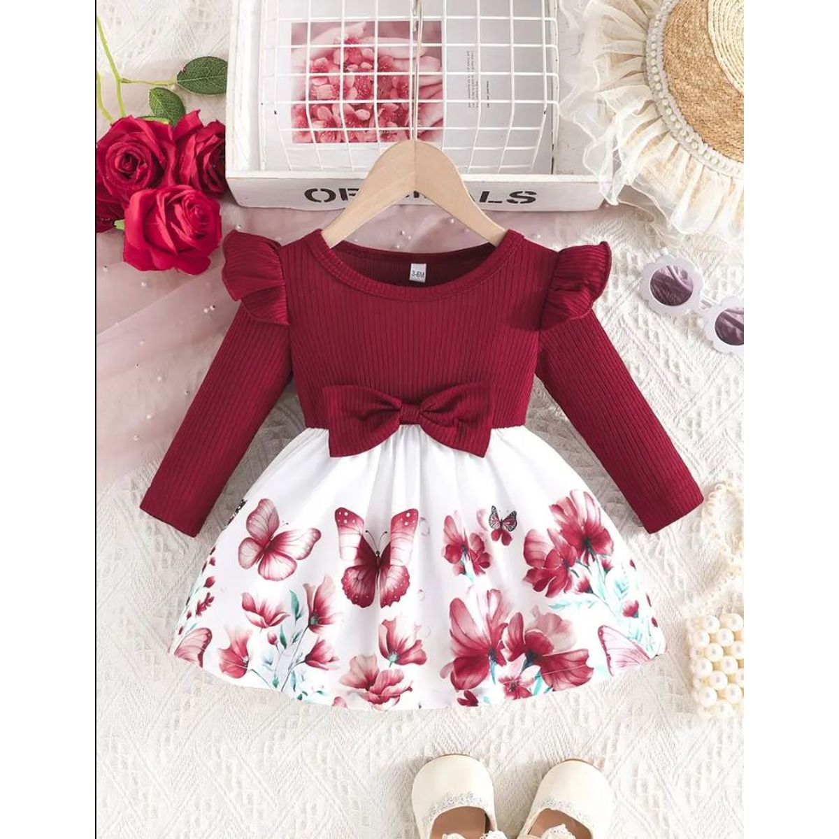 GENERICO - Vestido con estampado de mariposas para niña