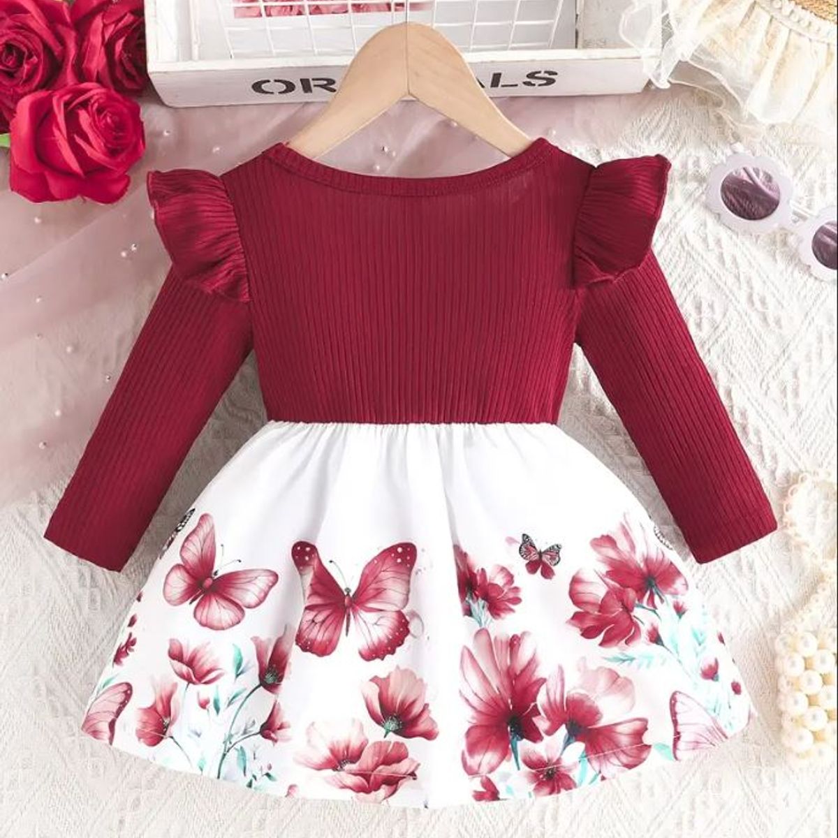 GENERICO - Vestido con estampado de mariposas para niña