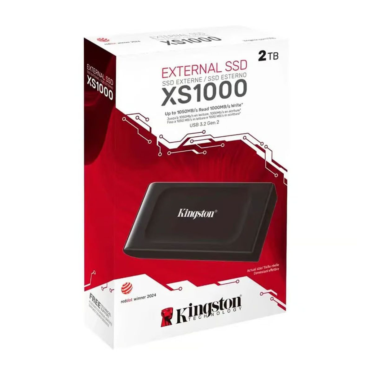 KINGSTON - DISCO SOLIDO EXT KINGSTON 2TB XS1000 USB-C32 GEN2 NEGRO