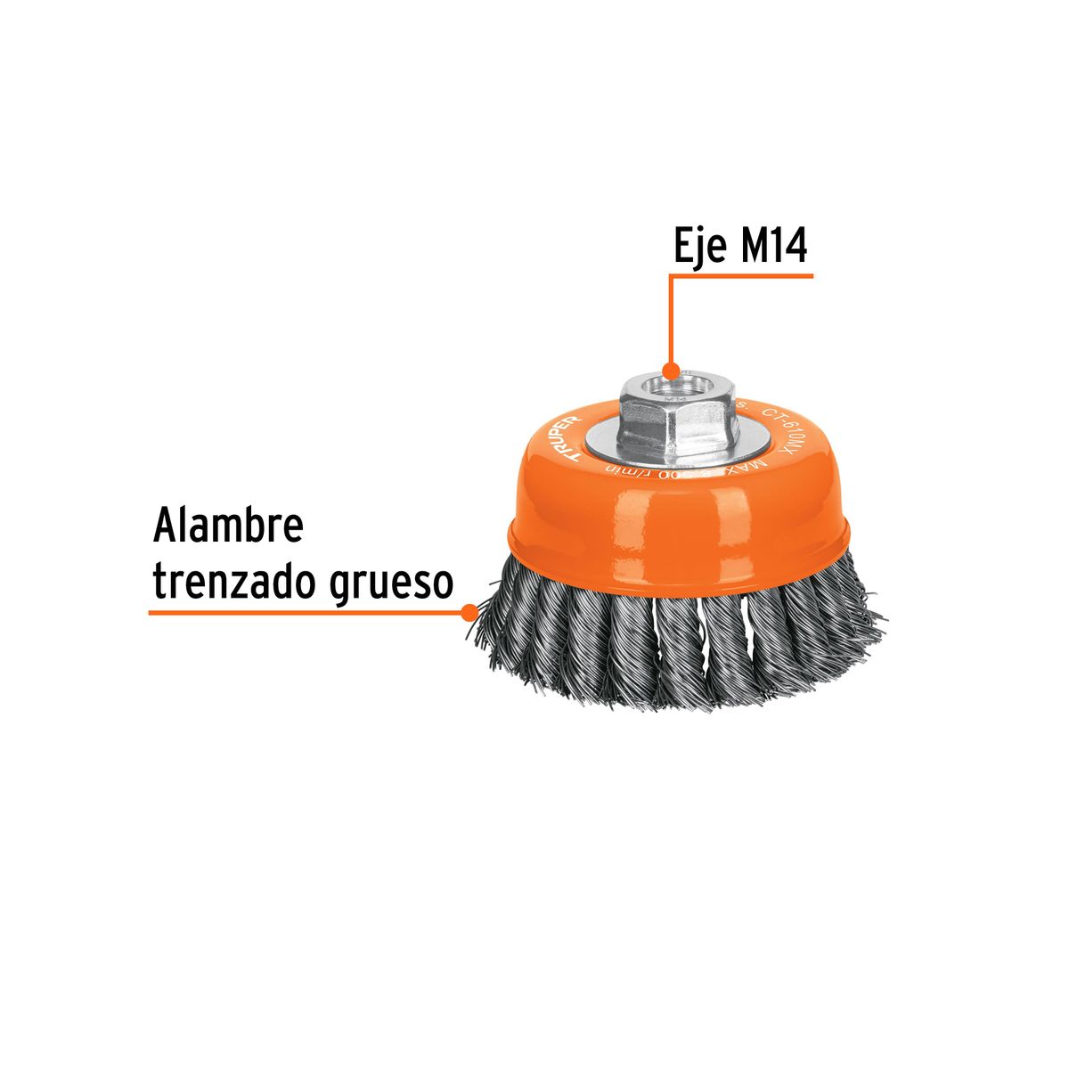 TRUPER - Carda Copa Trenzada 4" (100 mm) M14 Truper 17532