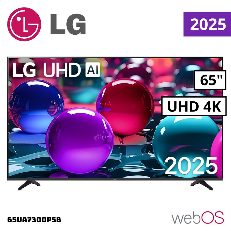 LG - TELEVISOR LG 65 SMART TV THINQ AI WEBOS HUB 4K UHD LED 2025 - 65UA7300PSB