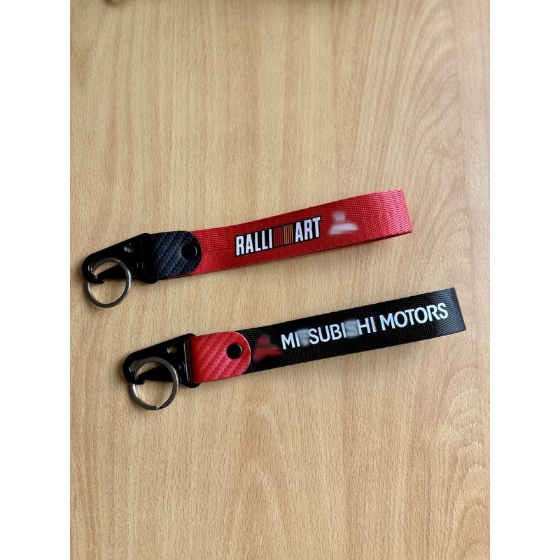 GENERICO - Llavero Mitsubishi Lanyard Llaveros Pita Carro Rally Auto Llaves 2unid