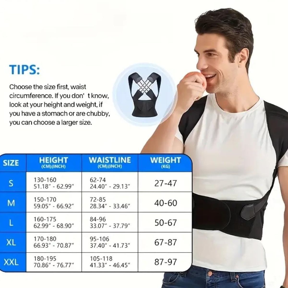 GENERICO - Faja Corrector de Postura Unisex Talla L