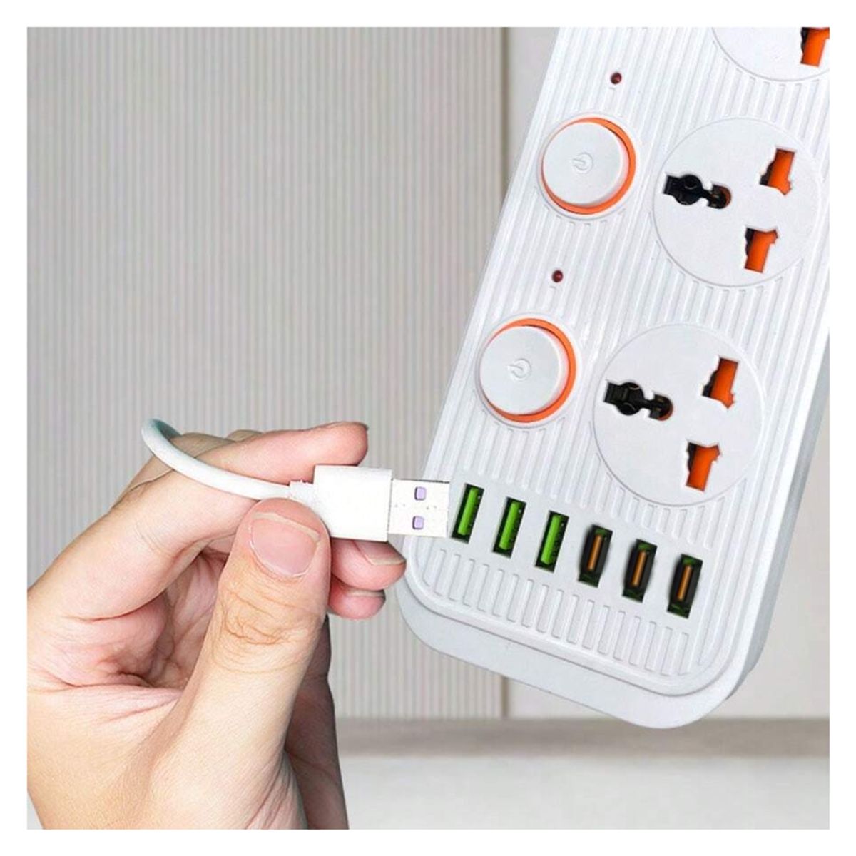 SEISA - Extensión Toma Corriente 3000W 4 Puertos USB y Tipo-C Carga Rápida