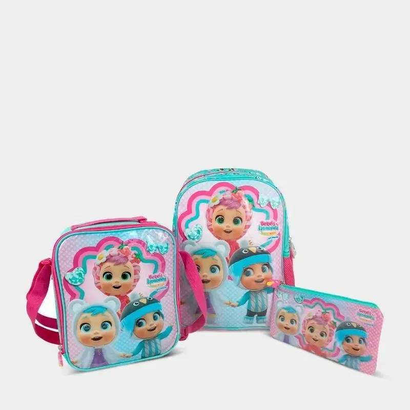 SCOOL - MOCHILA SET SCOOL KOMBAT PVC BEBE LLORONES