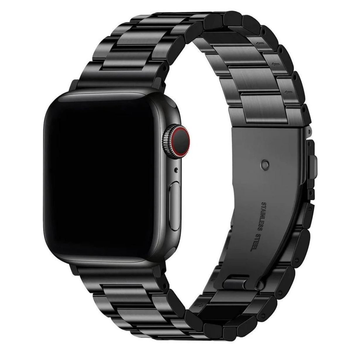 GENERICO - Correa Metálica Tipo Brazalete para 42 a 49MM Broche Negro