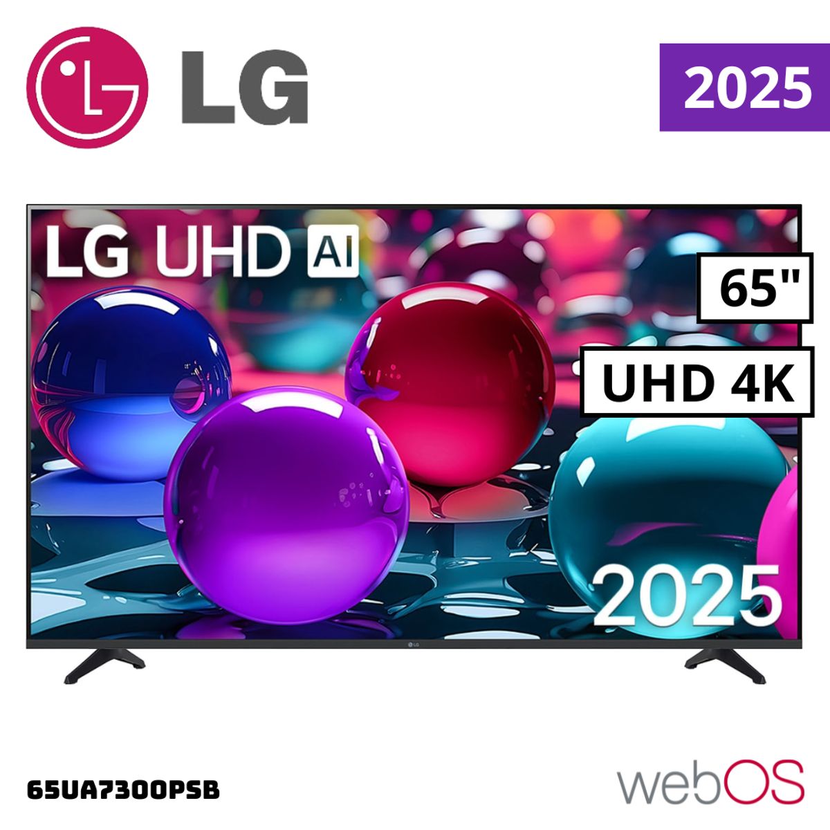 LG - TELEVISOR LG 65 SMART TV THINQ AI WEBOS HUB 4K UHD LED 2025 - 65UA7300PSB