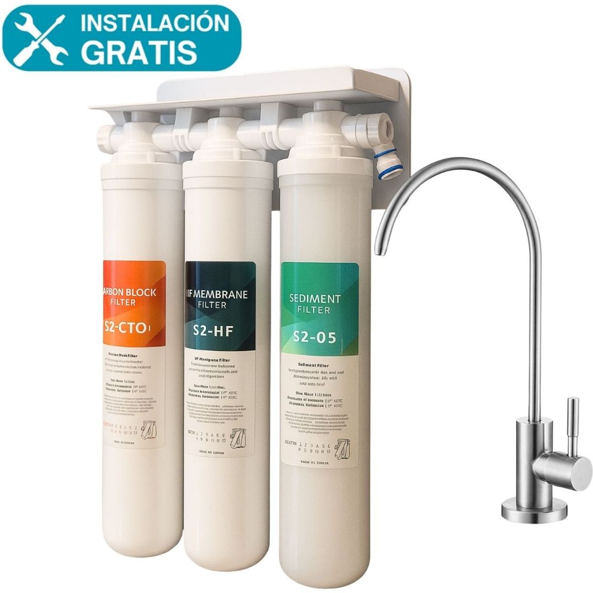 ASDAGI - Purificador de Agua bajo Lavadero 3 Etapas ASDAGI