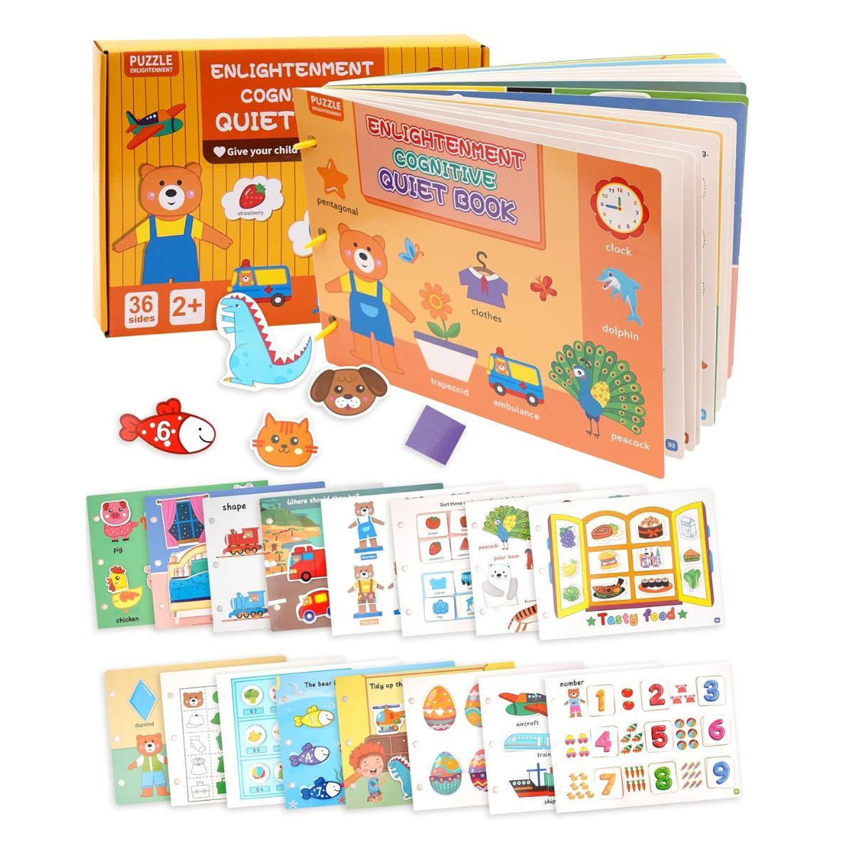 GENERICO - Libro De Actividades Cognitivo Reutilizable Montessori Osito