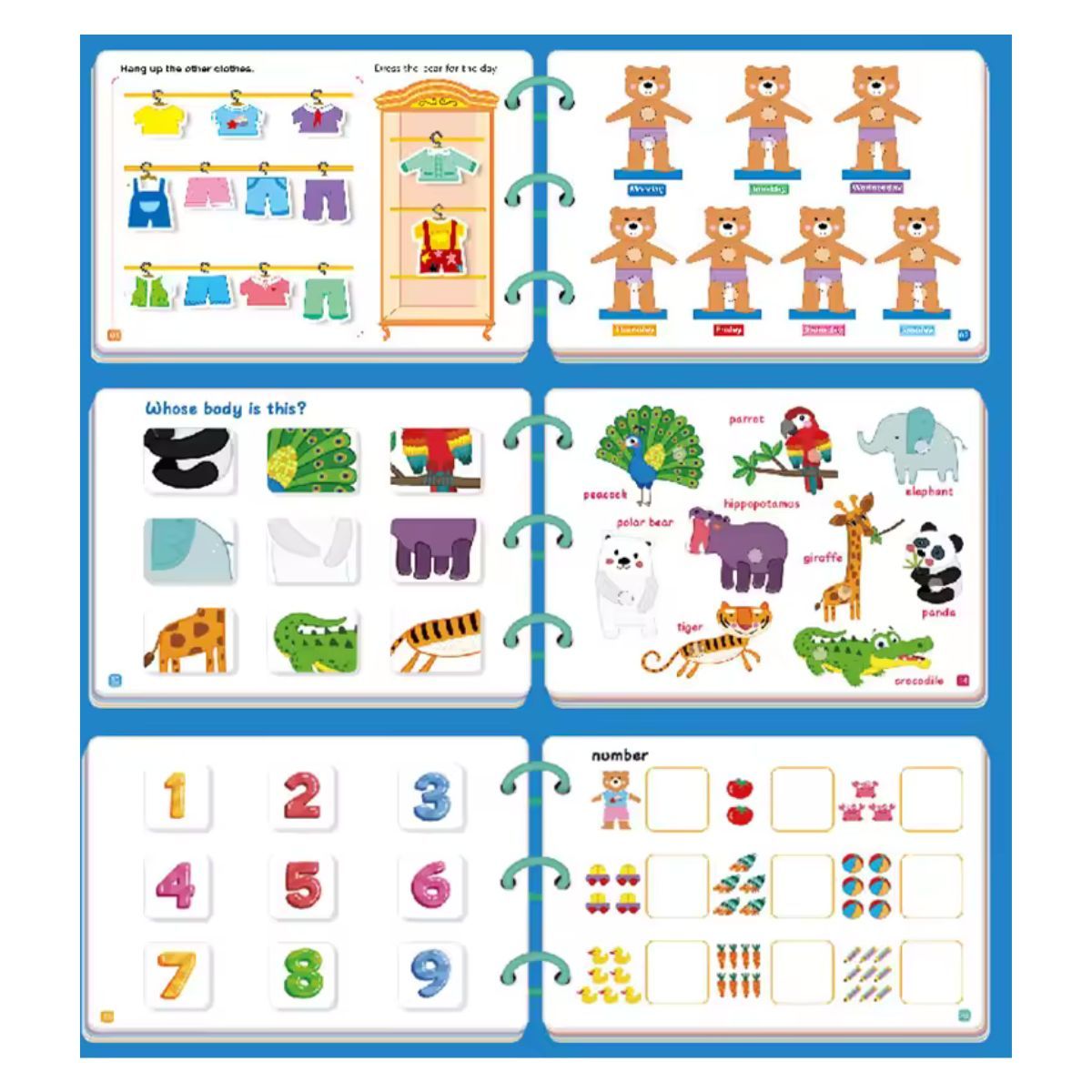 GENERICO - Libro De Actividades Cognitivo Reutilizable Montessori Osito