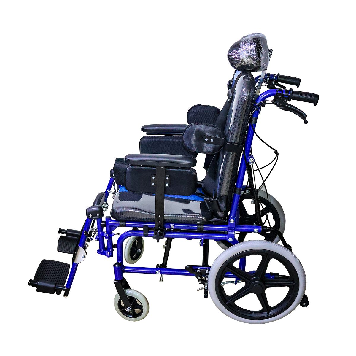 GENERICO - SILLA DE RUEDAS NEUROLÓGICA COLOR AZUL PEDIÁTRICA