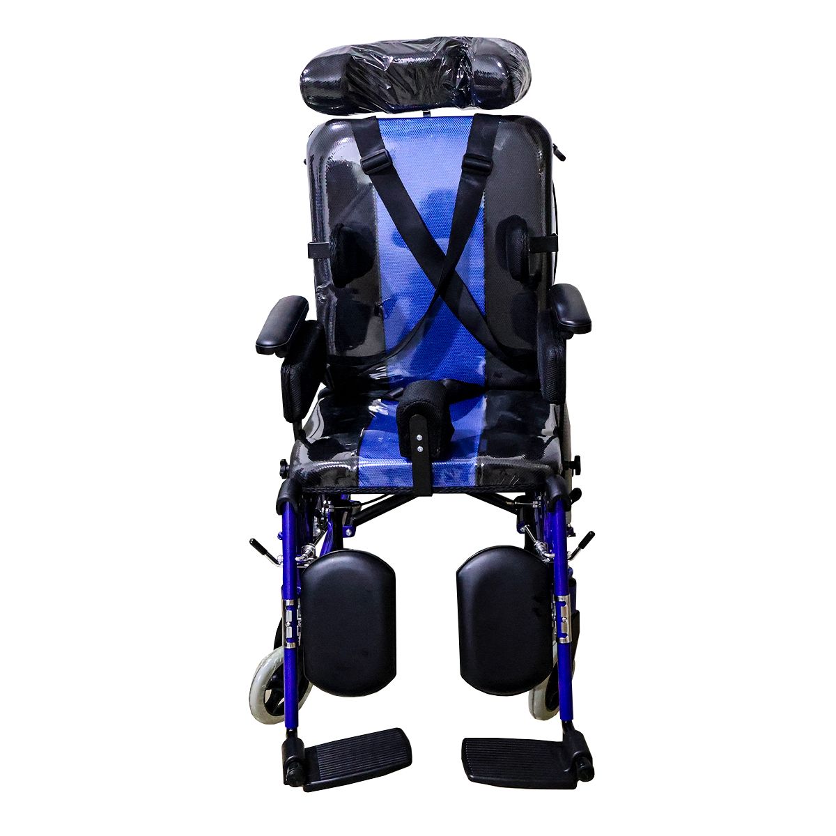 GENERICO - SILLA DE RUEDAS NEUROLÓGICA COLOR AZUL PEDIÁTRICA