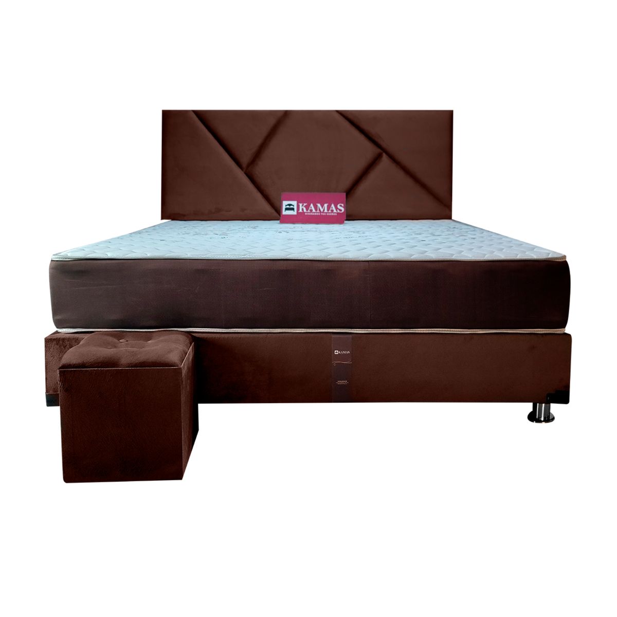 KAMAS - DORMITORIO KAMAS KING SARKI + CABECERA AÉREA LINEAL 2 - MARRÓN