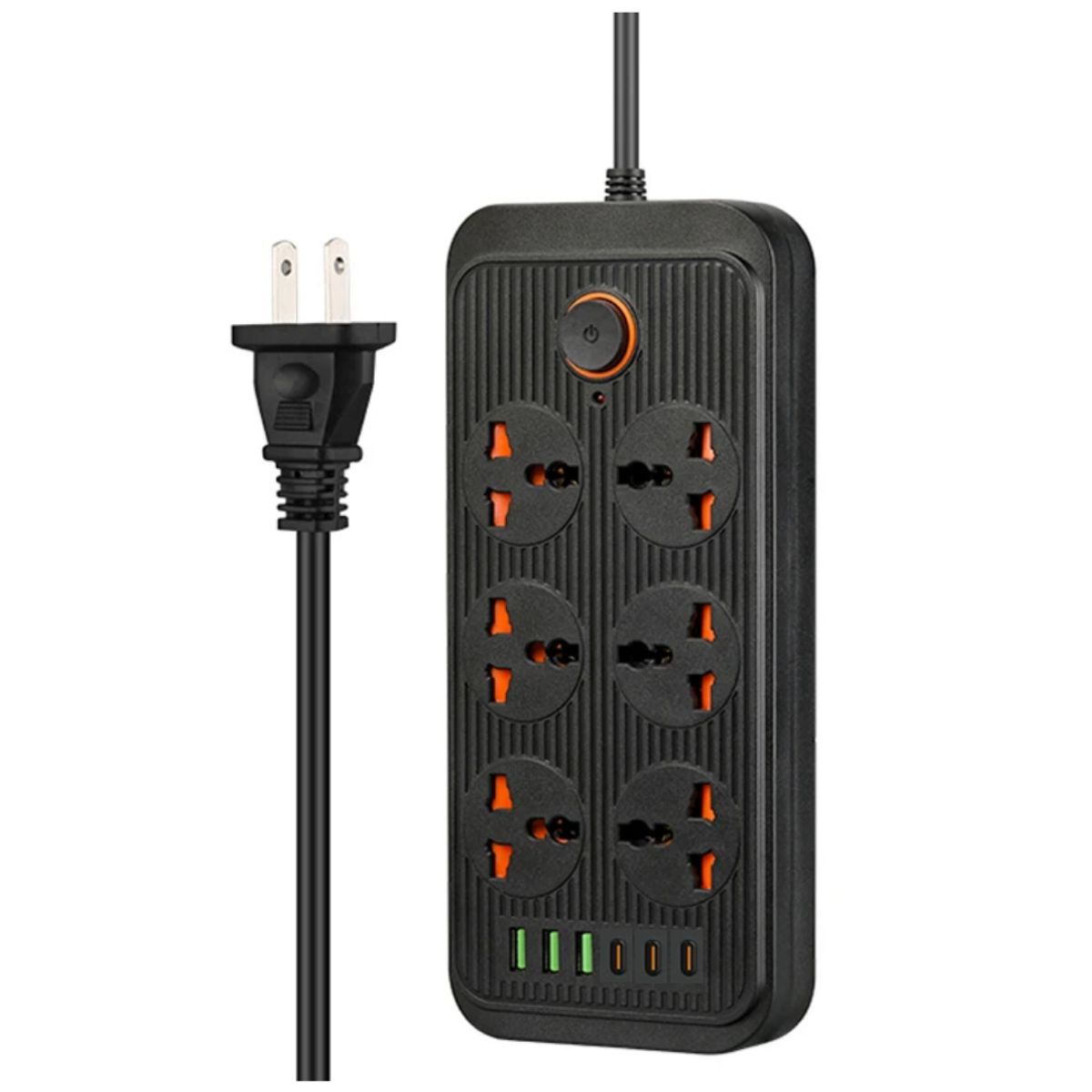 SEISA - Extensión Toma Corriente 3000W 6 Puertos USB y Tipo C Carga Rápida