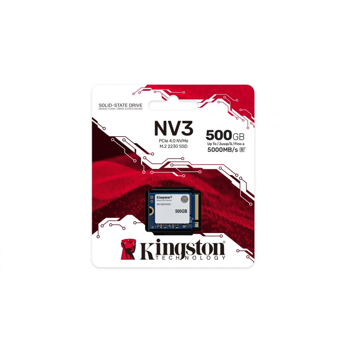 KINGSTON - Disco Solido SSD Kingston NV3 500GB M2 2230 PC-Consolas videojuego