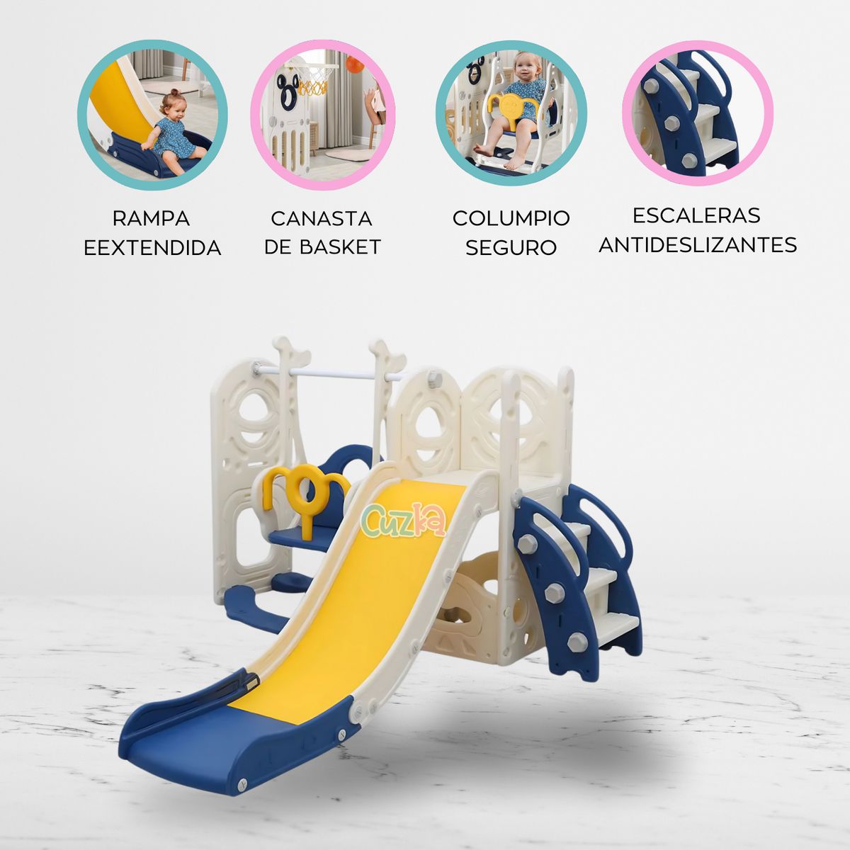 BABY KITS - Tobogán con columpio «FUNKA» Yellow