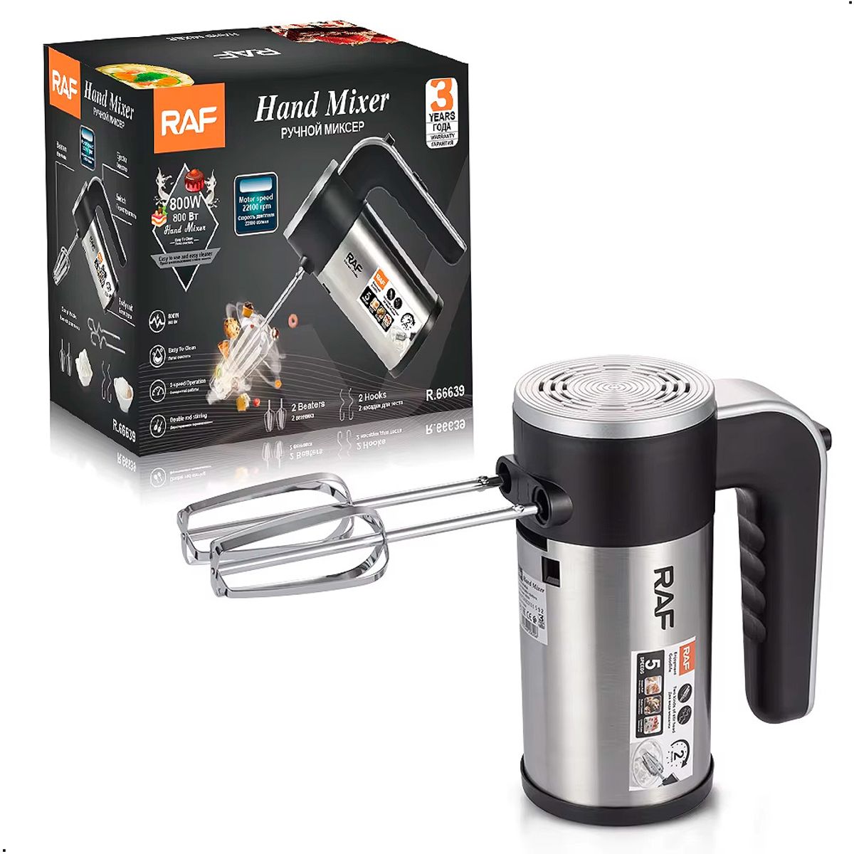 RAFF - Batidora RAF R6639 De Mano Eléctrica Portátil 5 Velocidades