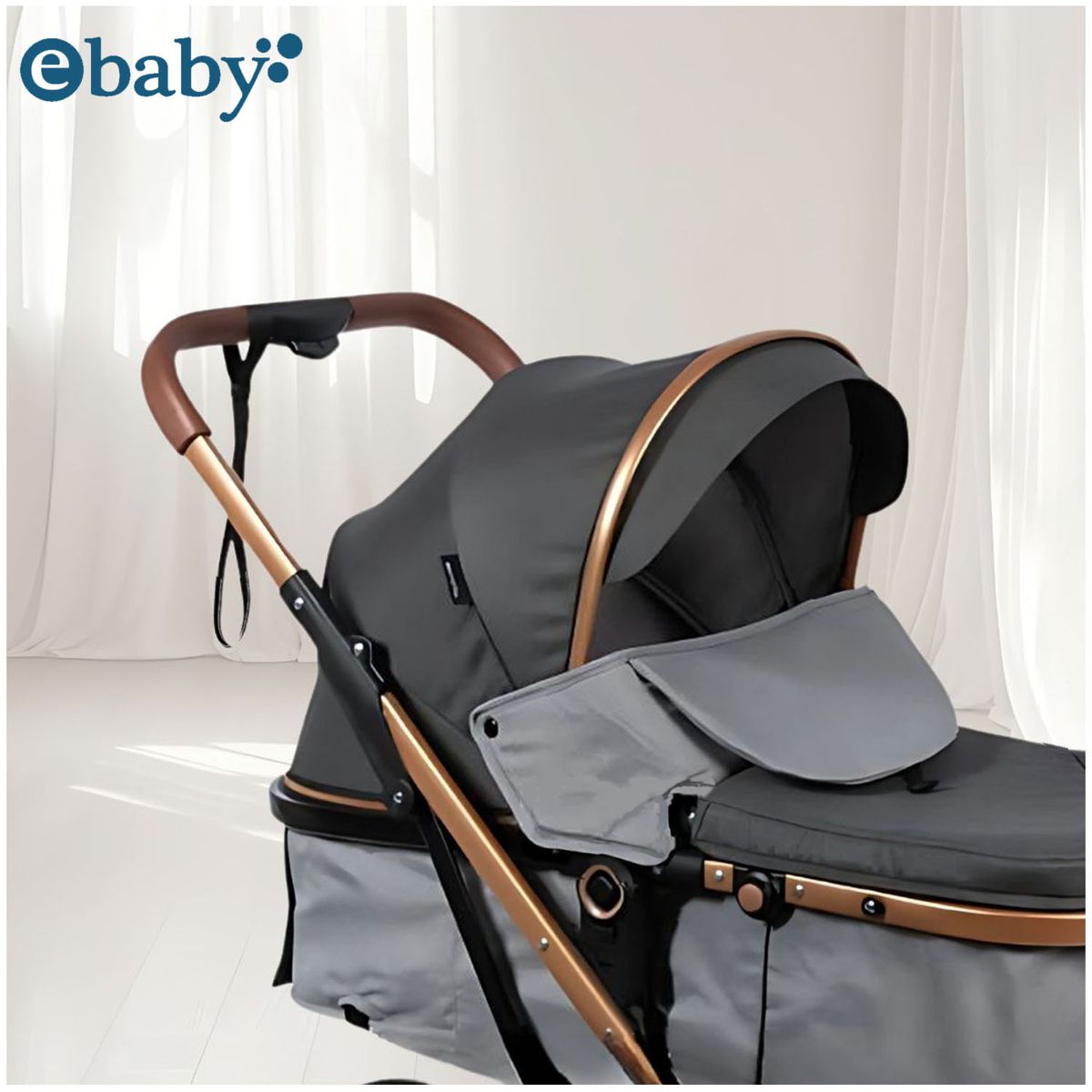 EBABY - Coche Moisés Travel System «RONDA PLUS» con Porta bebé Gray