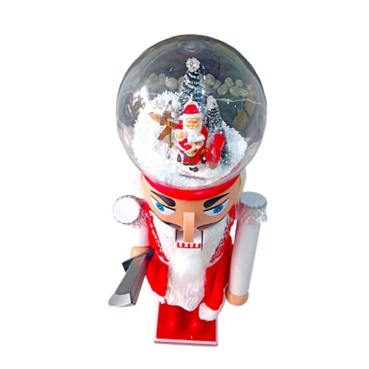 GENERICO - Cascanuez Musical Con Movimiento y Esfera Navideño Rojo
