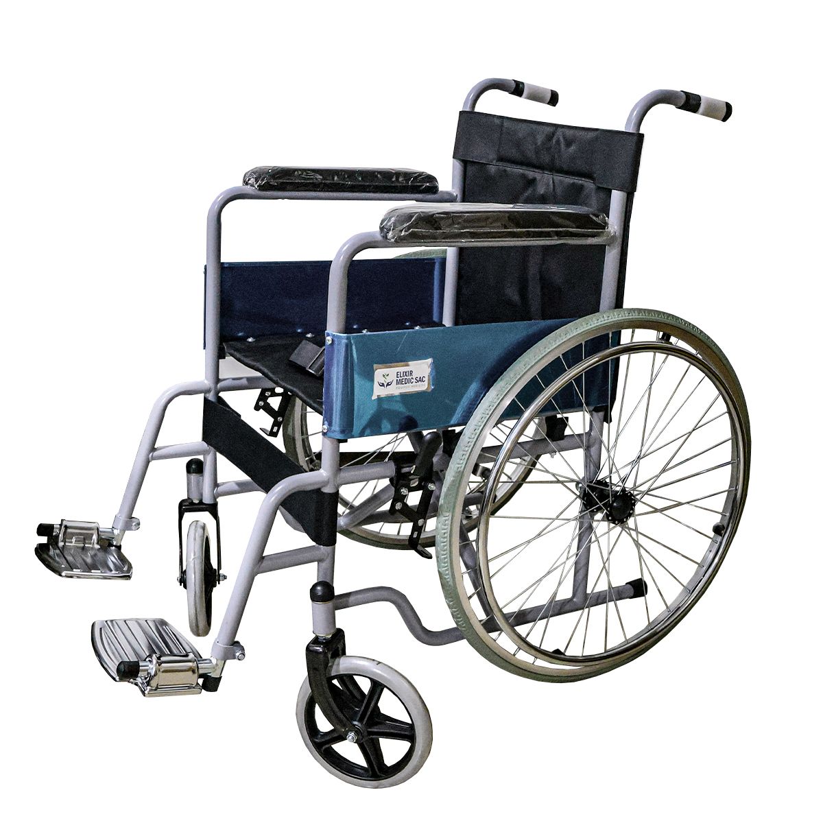 GENERICO - SILLA DE RUEDAS DE ACERO DE TRASLADO