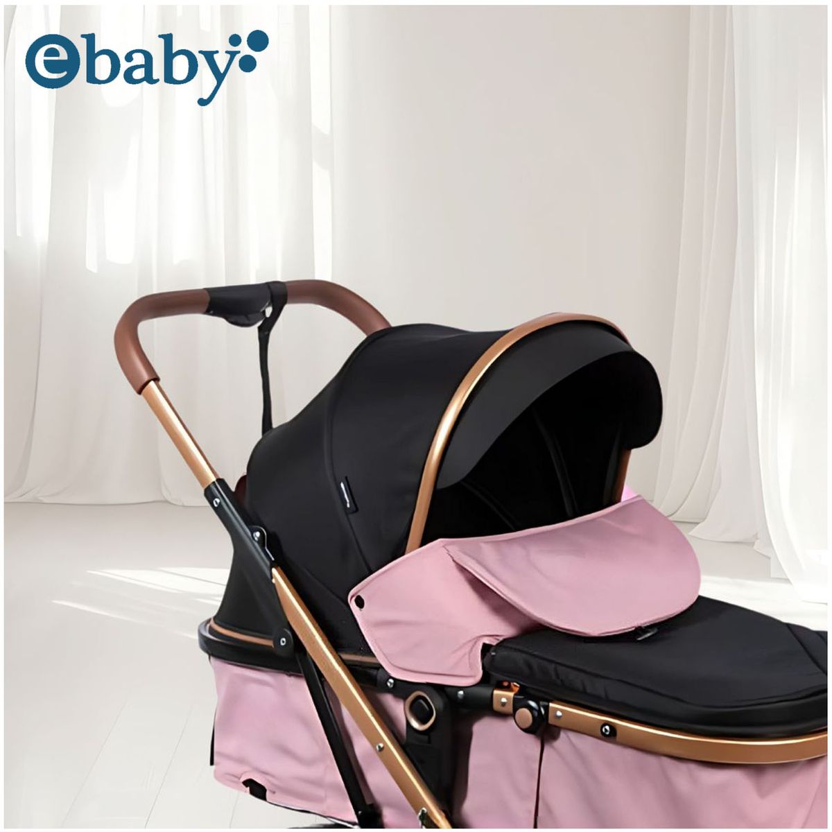 EBABY - Coche Moisés Travel System «RONDA PLUS» con Porta bebé Pink