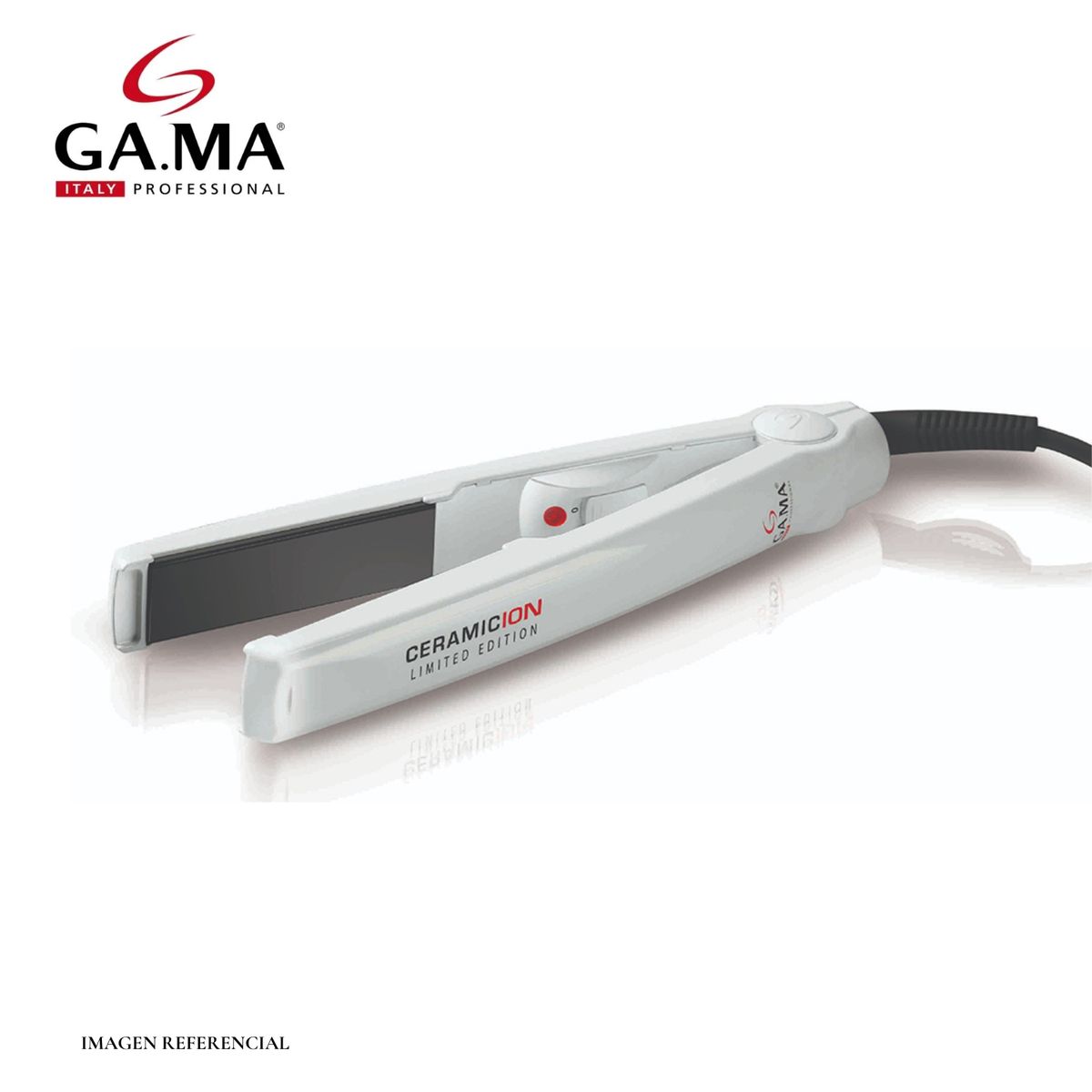 GAMA - Plancha de Cabello con Laceador Ion Ceramico Blanco CP1MHP-LE