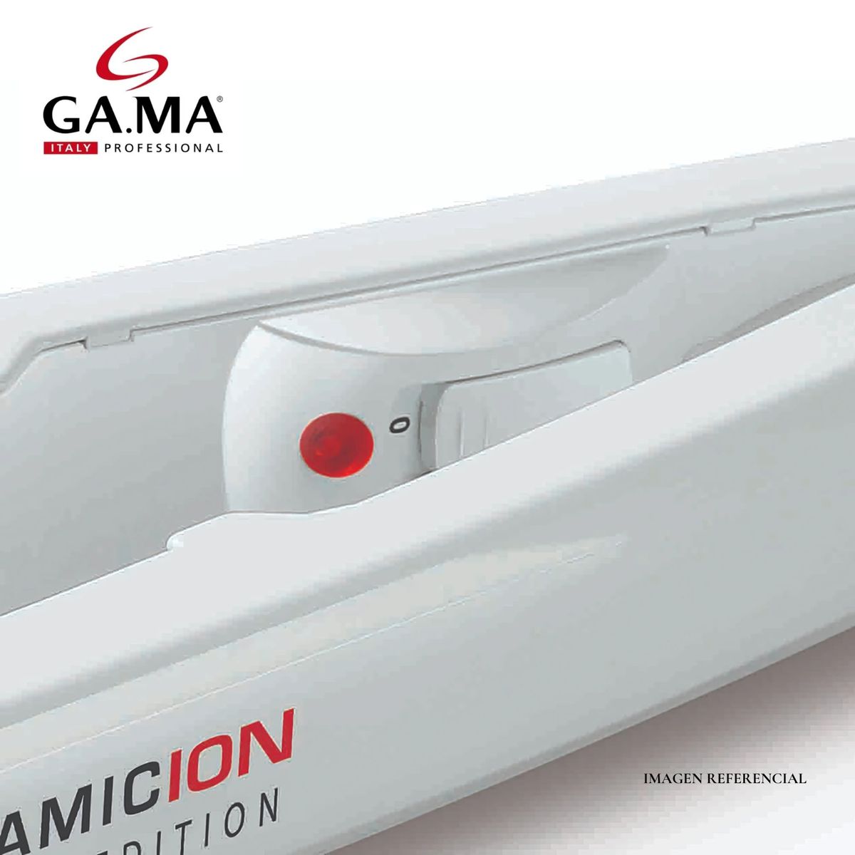 GAMA - Plancha de Cabello con Laceador Ion Ceramico Blanco CP1MHP-LE