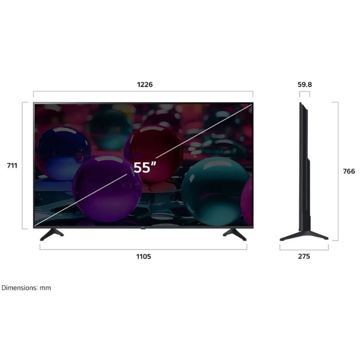 LG - Televisor Lg 55"Pulg Ultra HD 4K AI ThinQ 55UA7300PSB Modelo 2025
