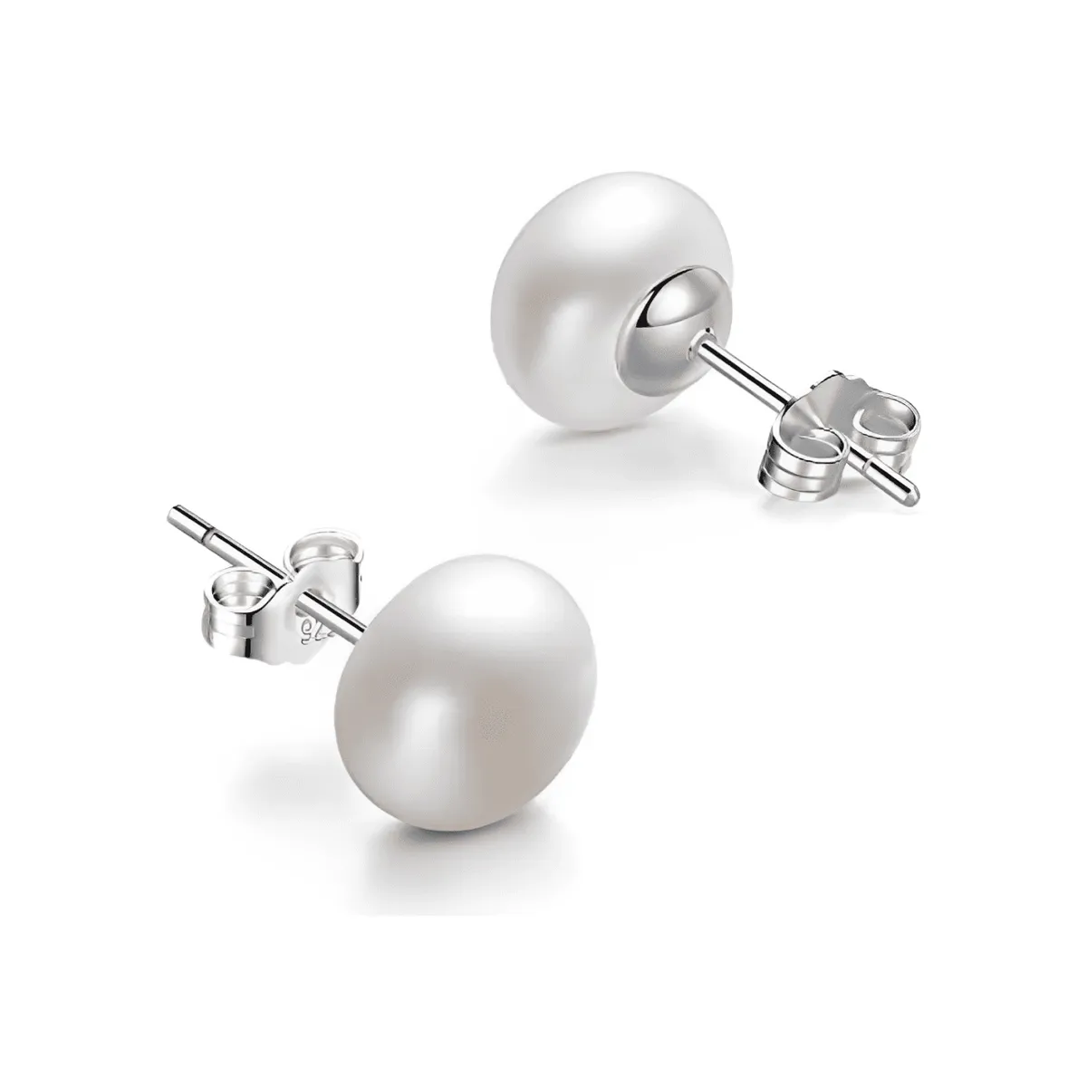 GENERICO - Aretes Perla Del Río Original Plata 950 Joya Regalo Mujer - 10mm