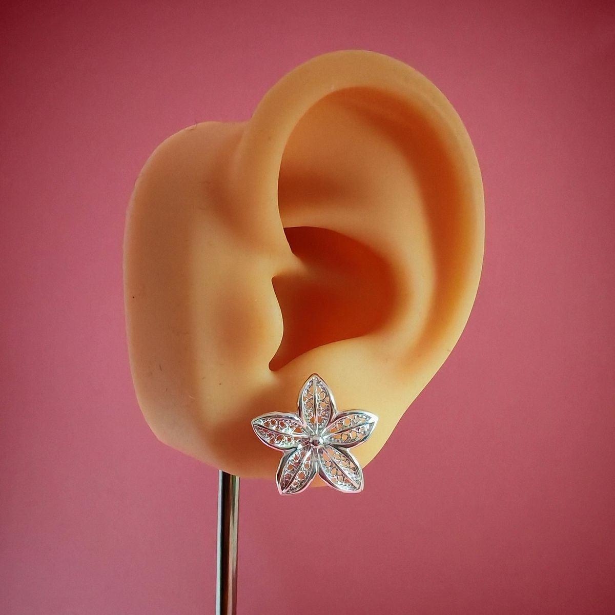 GENERICO - Aretes de plata Flor filigrana