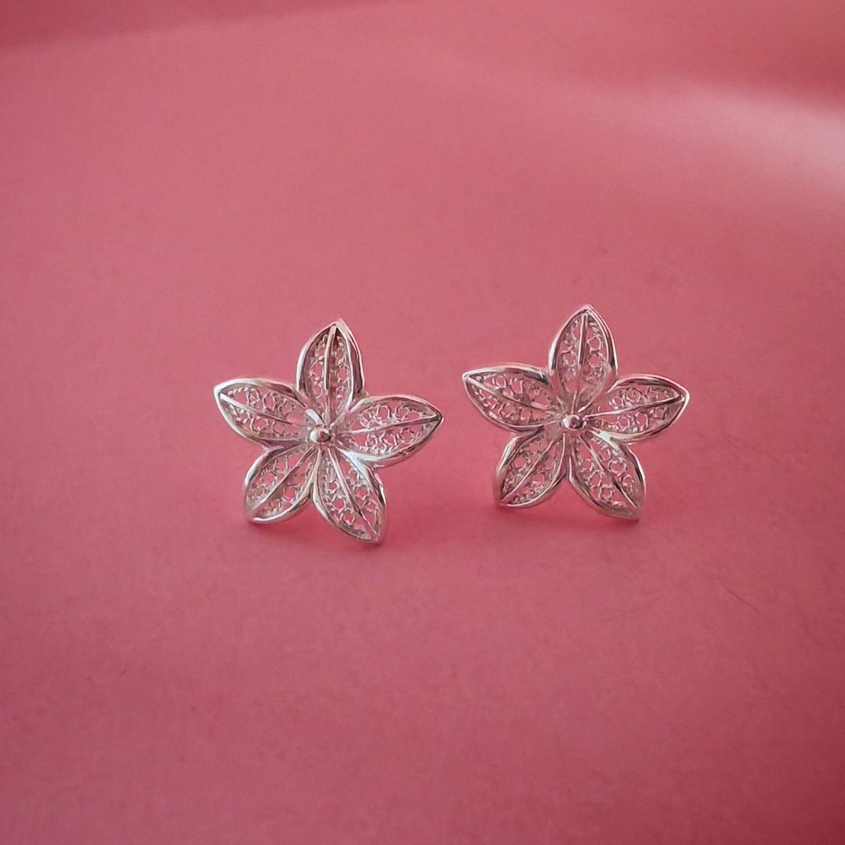 GENERICO - Aretes de plata Flor filigrana