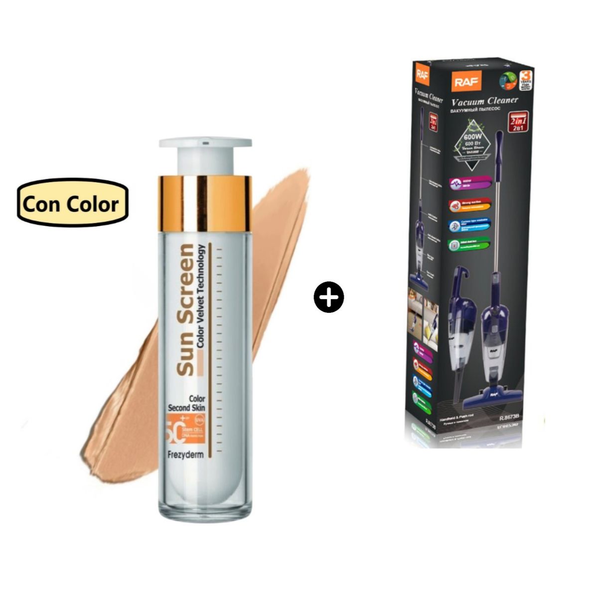 FREZYDERM - Frezyderm Velvet Sunscreen Color Face Spf50 50Ml + Aspiradora Grande Vertical