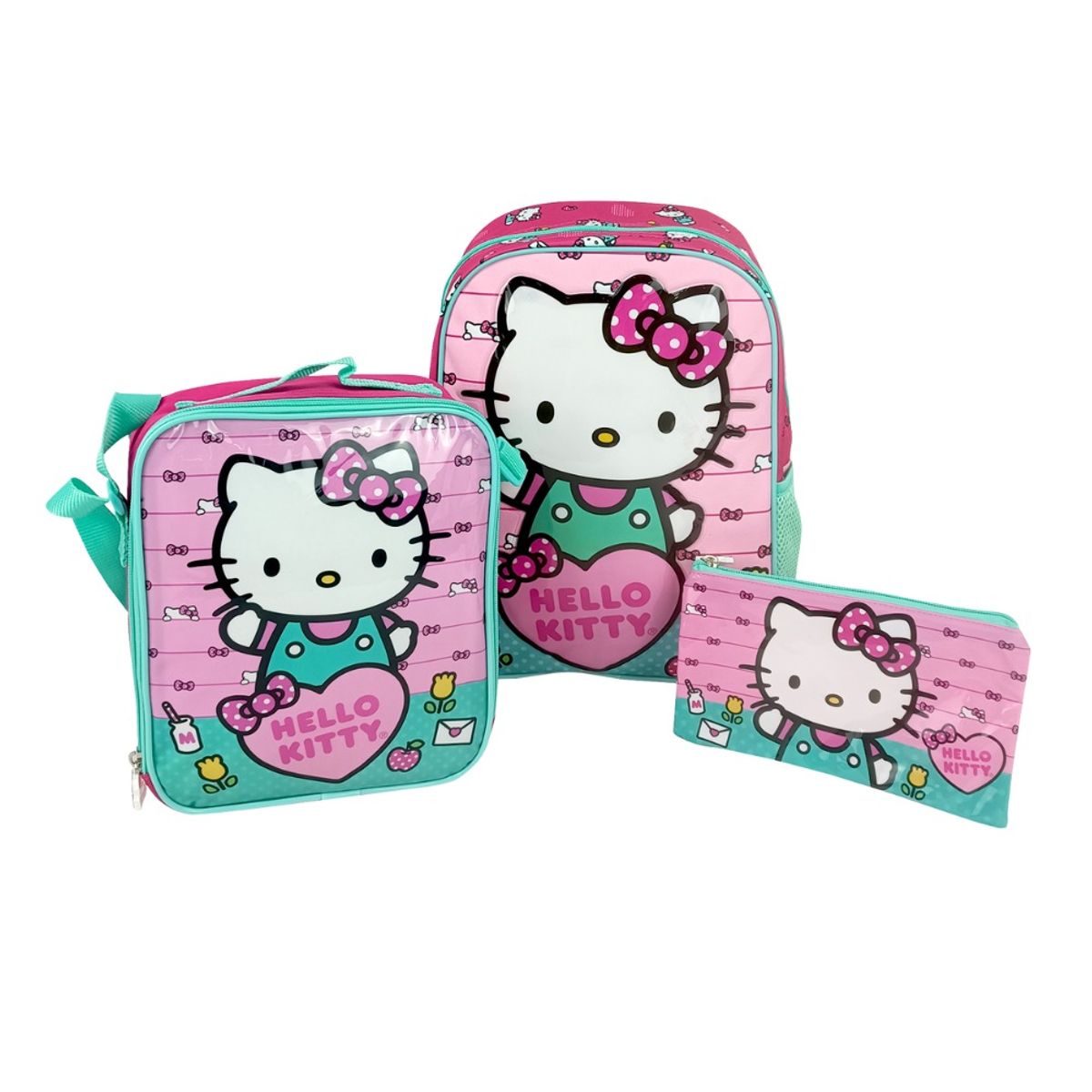 SCOOL - MOCHILA SET SCOOL KOMBAT PVC HELLO KITTY