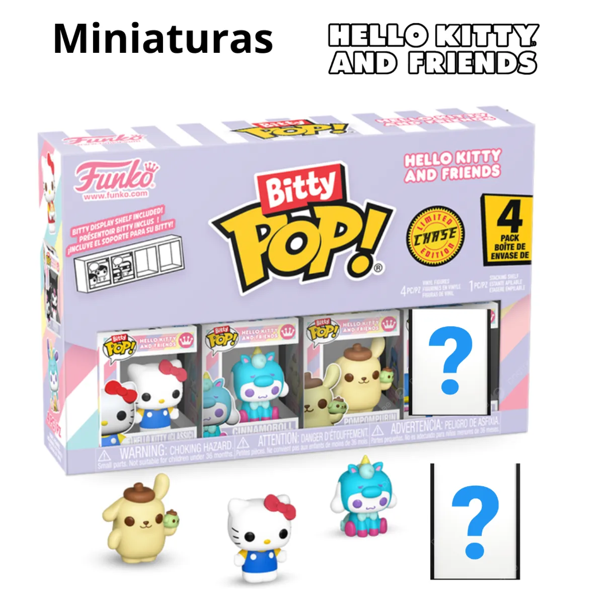 FUNKO - Miniaturas Bitty Pop Hello Kitty and Friends Hello Kitty 4 PK
