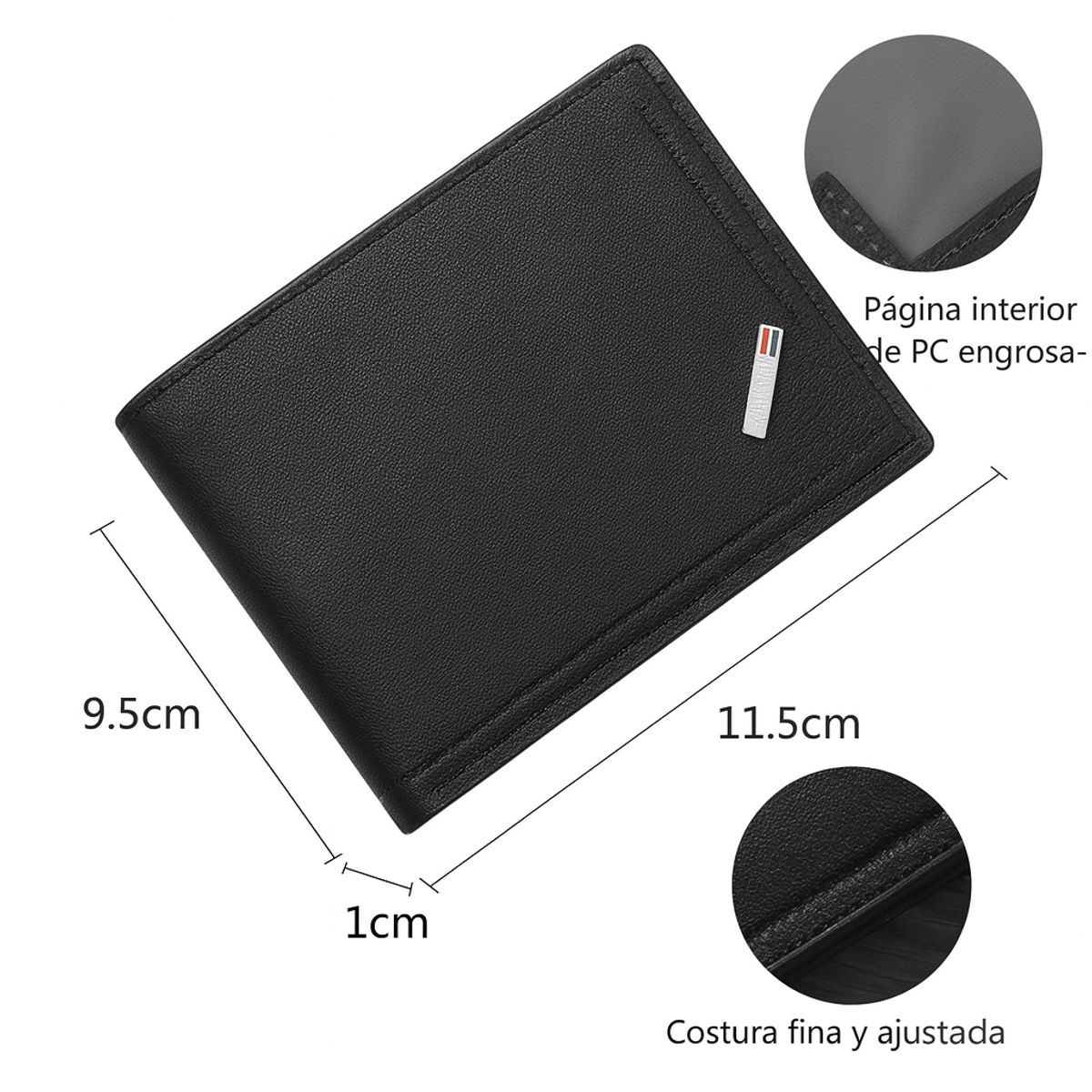 GENERICO - Billetera Cuero Sintetico Tarjetero Cartera Hombre Cartera Elegante