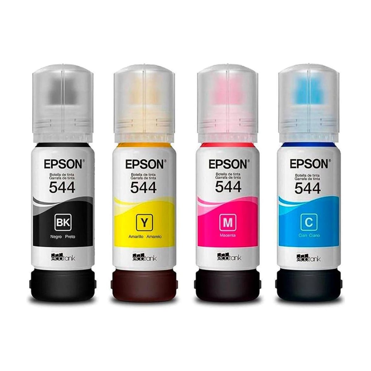 EPSON - Kit Tinta Epson T544 Pack De 4 Colores T544 Negro Cyan Magenta Amarillo
