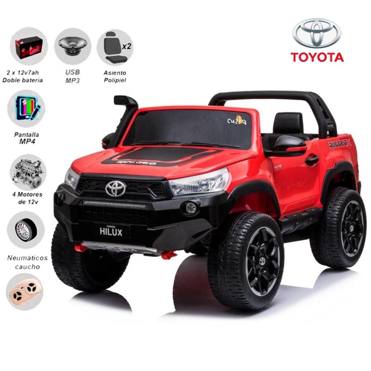 TOYOTA - Carro a Batería 4 x 4 HILUX RED